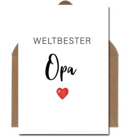 The Life Barn Postcard with Envelope World's Best Grandpa Card for Birthday Congratulations