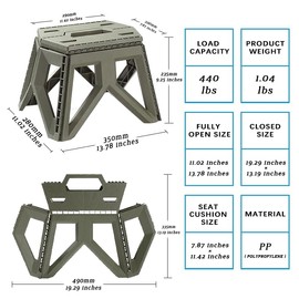 Folding Pedals are Portable, Lightweight, Yet Sturdy with a Load Capacity of 400 pounds. They are Suitable for Camping, Fishing, Hiking, and Barbecuing (Khaki)