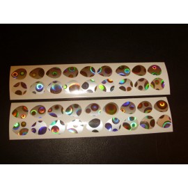 Mad River Dubbing Company #2 Colorado Blade 50 PCS Holo/UV/Glow Die Cuts in 9 Styles Fishing Lure Tape - Silver Flashbulb Holo