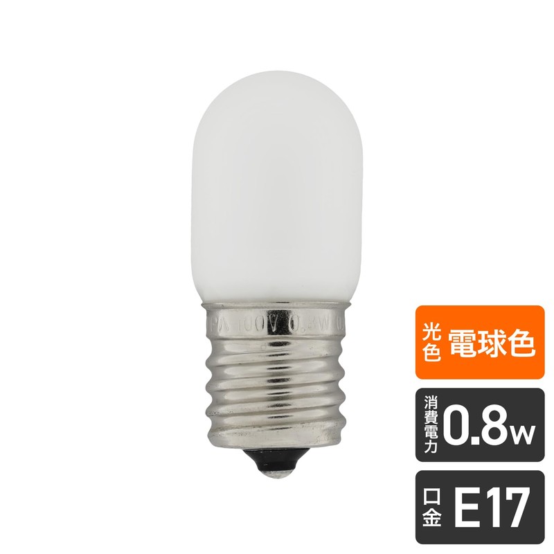 エルパ(ELPA) LEDナツメ形 LED電球 照明 E17 100V 0.8W 電球色 屋内用 LDT1L-G-E17-G111