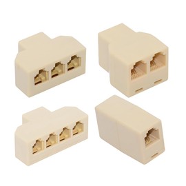 xiwai RJ11 Telephone Line Splitter 1 in 2 out 1 to 3 1 to 4 Way Socket 6P4C RJ12 Plug Telephone Modular Socket Converter Adapter Extender 4 Pack