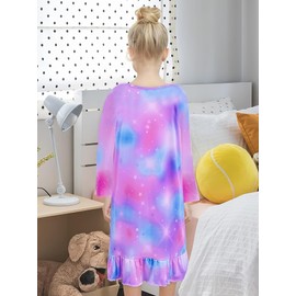 Bow Dream Toddler Girls Cartoon Dress and Matching American Girl Doll Clothes for Girls Long Sleeve Blue Lavender Size 140