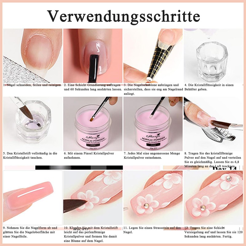 Virellay Dipping Powder Nails, 60 g Acrylic Powder Nails Nude