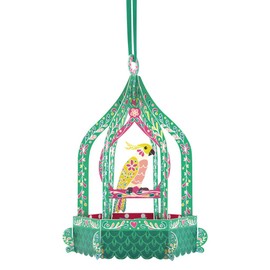 Santoro Chandelier 3D Hanging Pop-Up Greeting Card, Birdcage Cockatoo