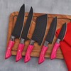 Cowboys Knife Professional Chef Knife Set, 5-Piece, Black Coated Blades,