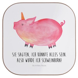 Mr. & Mrs. Panda Glass Coasters Unicorn Pig Gift Unicorn Funny Unicorn Decoration Coaster Design Party Cups Coasters