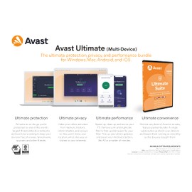 Avast Ultimate 2025 - Antivirenschutz im Paket mit Avast SecureLine VPN und Avast Cleanup Premium - für Windows, macOS, iOS und Android | 10 Geräte | 1 Jahr | PC/Mac/Android/iOS