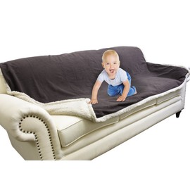 Waterproof Blanket, Liquid Pee Proof Blanket for Bed Couch Sofa, Protector Cover for Baby, Cozy Sherpa Lining Throws and Blankets for Camping Boating, 80X60 inches