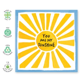 Birthday Card For Her Him - You Are My Sunshine - Sweet Birthday Cards For Boyfriend Girlfriend Best Friend - Greeting Cards For Son Daughter - Valentine's Cards For Kids - Comes With Stickers