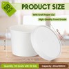 50 Pack 20 Oz Paper Soup Containers with Lids, Kraft