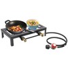 RustyVioum Double Burner, Portable Propane Gas LPG BBQ Cooker with
