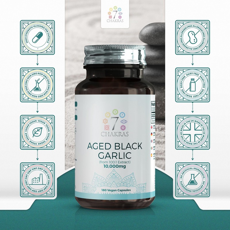 7C Black Garlic Capsules | 180 High Dose Capsules Black