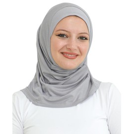 Prien Sports Headscarf for Women, Muslim Hijab Dresses, Soft Scarf for Women, Muslim Dress Set, Abaya Prayer Clothing, Islamic Headscarves Clothing for Ramadan, gray