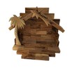 Handcarved Bethlehem Olive Wood Miniature Nativity Scene Set with Stable