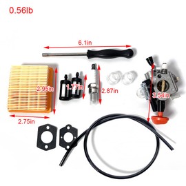 BOVZOR FS 91 R Trimmer Carburetor & Air Filter Kit, Replacement for 4180-120-0615, Compatible with FC91 FS91R FS111 FC111 Trimmer Brushcutter 4180-120-0615 Carb
