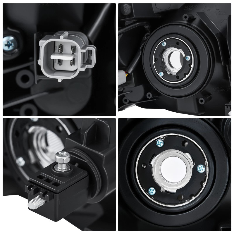 Preenex Headlights For 2009-2012 Toyota RAV4 Black Housing Headlamps Pair