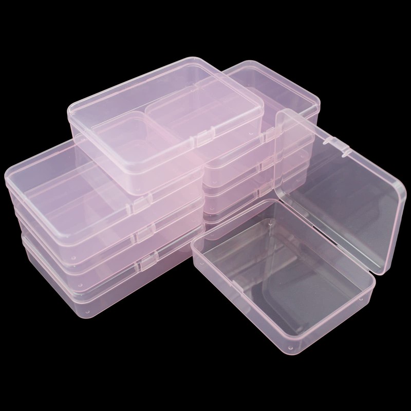 Goodma 8 Pieces Rectangular Plastic Boxes Empty Storage Organizer Containers