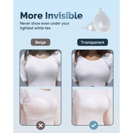 KSang Backless Strapless Bra for Push Up, Clear Gel Silicone Padded Adhesive Invisible Sticky for Women and Wedding Dress - A Cup