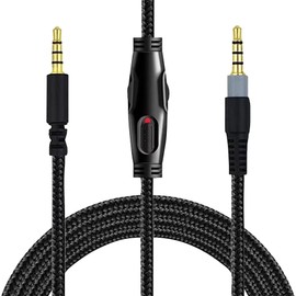 tunghey Nylon Braided Replacement Audio Aux Cable for Hyp-erX Cloud Alp-ha and Cloud Mix Gaming headsets with Inline Mute & Volume Control (No Inline Mic) (2M)
