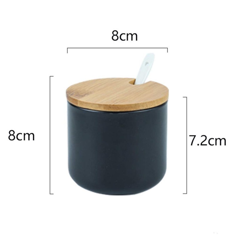 OnePine 260 ml / 9 oz Ceramic Spice Jars Salt