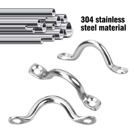 Rapidbok Pack of 12 Stainless Steel Pad Eye, Kayak Eye Plate Stainless Steel with 24 Screws, Fender Eyelet Stainless Steel for Kayak Canoe, Awning Ceiling Attachment