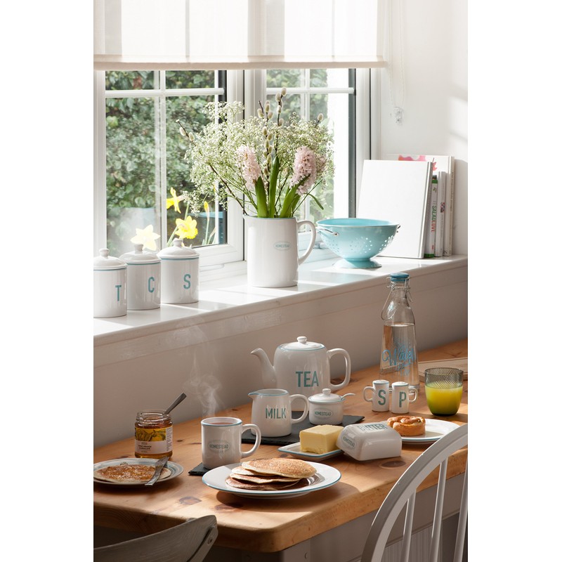 Premier Housewares Homestead Sugar Canister, 570 ml - White