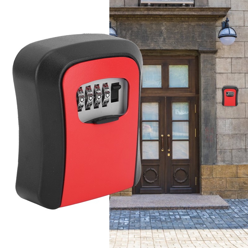 Key Lock Box Alloy Portable Wall Mounted 4 Digit Combination