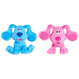 Blue's Clues & You! Beanbag de peluche de 7 pulgadas azul y magenta, paquete de 2, animales de peluche, perro