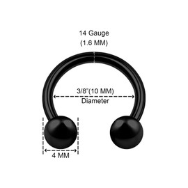 KJM Fashion Pack of 2 Anodised Circular Barbell 1.6 mm 14 Gauge Lip Earrings