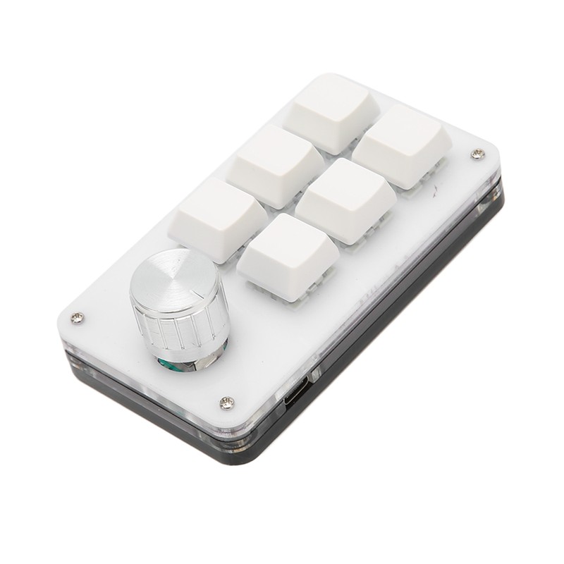 6 Key One Handed Mechanical Keyboard with Knob Wired Plug