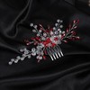 Jumwrit Bridal Hair Comb Red Rhinestone Crystal Wedding Hairpiece for
