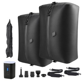 travel vacuum bag, equipped with a wireless vacuum pump, can save space in suitcases, backpacks and carry-on items. It is IP67 waterproof and reusable (2PC Black)