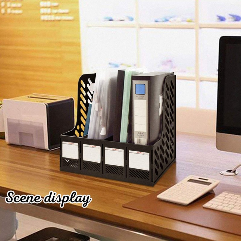 Marte Vanci 4 Sections Sturdy Plastic Magazine Holder Frames File