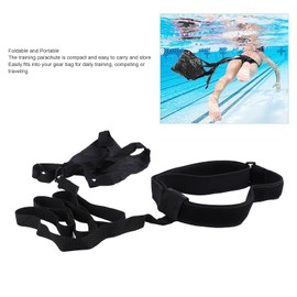 Swim Parachute Professional Training Set, Swimming Training Belt Set, for Swimming, Water Sports (Black)