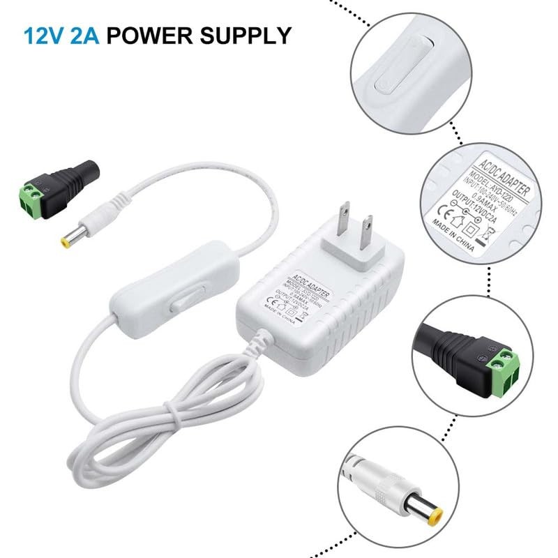 12V Power Supply, 12 Volt 2A 24W DC Power Supply