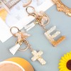 MWOOT Alphabet Initial Letter Keychain for Women Butterfly Cross Keychains