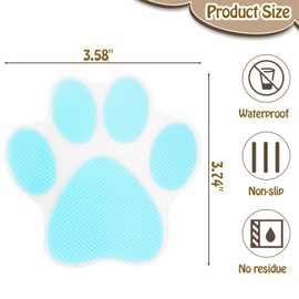 Coufce 20 Pcs Non Slip Bathtub Stickers Blue Paw Print Adhesive Decals Shower Stickers for Floor, Ladders, Bath Tub, Stairs, Bathroom