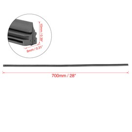 X AUTOHAUX 2pcs 700mm 28inch 8x10mm 3 Section Rubber Windshield Wiper Blade Refills for Car
