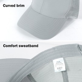 Eoslya Outdoor Sports Baseball Cap - Quick-Dry Mesh Sun Hat Adjustable Waterproof Breathable Lightweight Summer Cap for Camping Cycling Hiking LightGray
