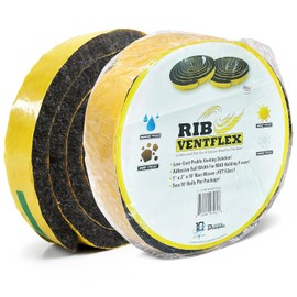 LCF Universal Vented Ridge Material for Metal Roofing 20 ft Kit - Breathable Closure for Ag Panels and Ribbed Roofs - 2” Wide x 1” Tall - Made in USA - Full Adhesive Strip - 2 Rolls of 10ft