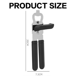 Tin Opener Manual, Handheld Heavy Duty Can Opener, Stainless Steel Smooth Edge Hand Can Openers, Easy Turn Knob Bottle Opener, Top Lid Kitchen Essentials Gadgets Tool,Heavy Duty tin Opener，Black