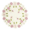 URROMA 6Pcs Embroidered Round Coasters,30cm*30cm Placemat with Flower Design, Coffee