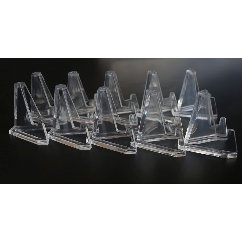 10 Pack 1.4 Inches Clear Easel Stands Mini Acrylic Coin