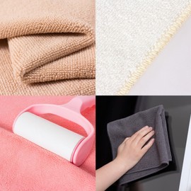 Lumimi Cleaning Cloth 8 Piece Microfiber Ultrafine Very Thick Wiping Drying Well Durable Reusable Multicolored Size 15" x 15" Beige Red White Grey, Pack of 8