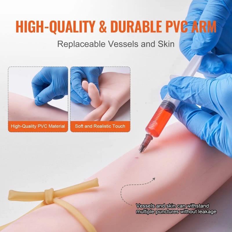 High Simulation IV Practice Arm Kit with Carrying Bag for