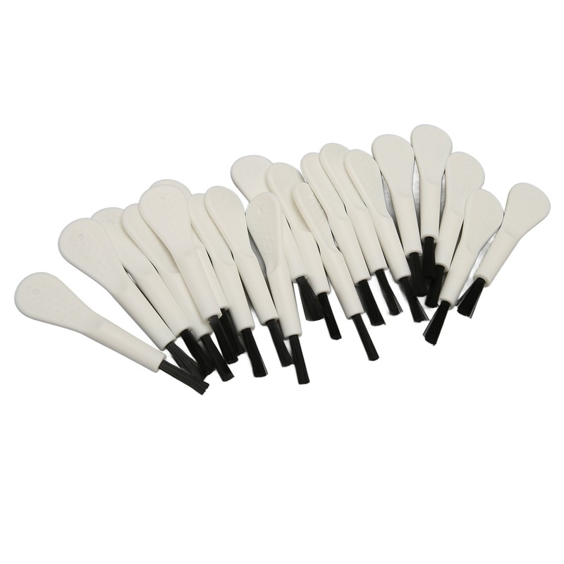 20pcs White Handle Black Hair Sound Aid Cleaning Brush Professional