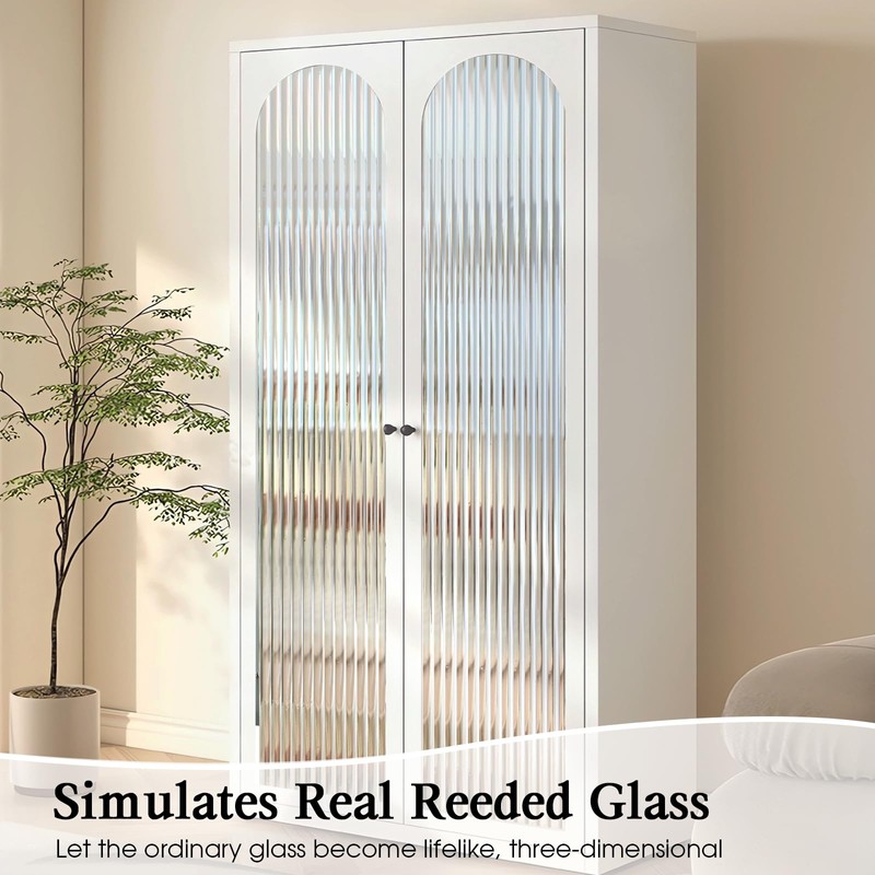 Windimiley Window Privacy Film 3D Reeded Glass Static Clings Fluted