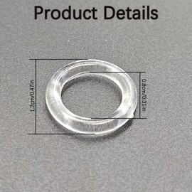 Roman Blind Rings, 30 PCS Roman Blind Curtain Rings Roman Blind Clips O-Rings Plastic Rings Plastic Curtain Rings Roman Blind Rods Plastic Curtain Hooks Curtain Hoops for Roman Shades (Transparent)