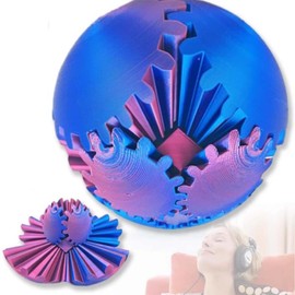 Gear Ball 3D Printed Gear Ball Spin Ball or Cube Fidget Toy, Gearsphere Steampunk Whirling Wonder Gear Ball, Stress Relief Gear Sphere Toy, 3D Printed Gear Ball, Gear Ball