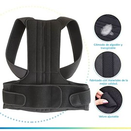 Zen Zen Faja corrector de postura y soporte deportivo con 2 barras de apoyo Unisex hombre y mujer (Negro, 2XL)